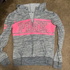 VICTORIAS SECRET PINK Half Zip Hoodie XS